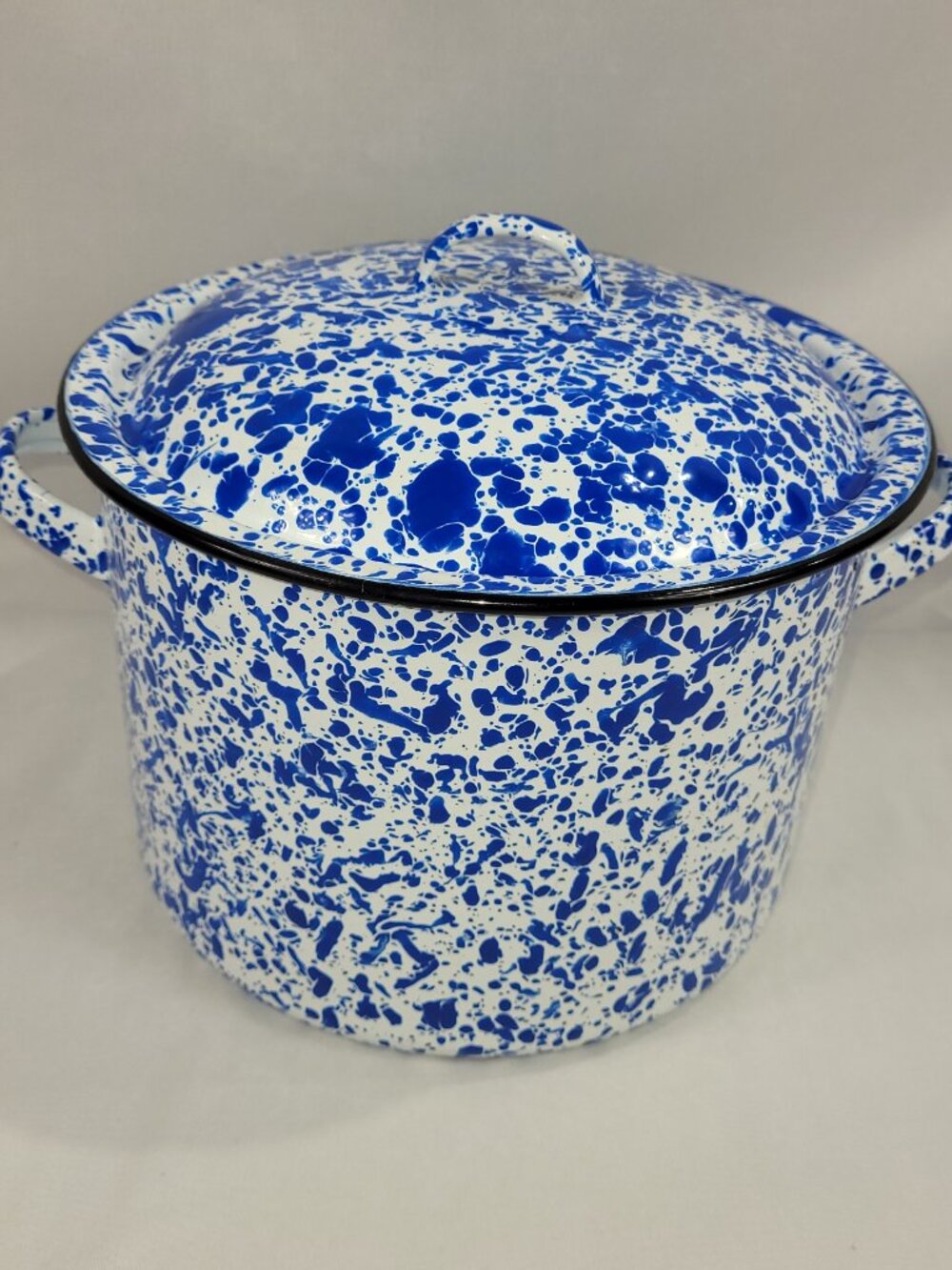 CGS Enamel Stock Pot & Lid Paint Splatter Pattern Farm House Cook Ware